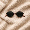 Slim Round Aviator (Cognac Brown Metal)
