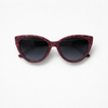 Textured Cat-Eye Sunglasses — Vegan Leather Finish
