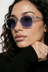 Crystal Clear Acetate Sunglasses – Blue Lens | UV400