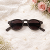 Round Sunglasses — Denim Fabric Embedded Acetate