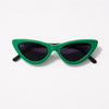 Slim Cat-Eye Sunglasses — Forest Green