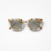 Cat-Eye (White &amp; Amber Marble, Gold Metal Temple, Olive Mirror Lens)