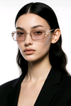 Slim Rectangle (Rose Gold Metal, Blush Pink Lens)