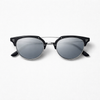 Clubmaster (Black Acetate &amp; Silver Metal, Silver Mirror Lens)