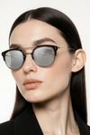 Clubmaster (Black Acetate &amp; Silver Metal, Silver Mirror Lens)