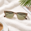 Bold Square (Matte Taupe Metal, Olive Green Lens)