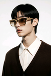 Bold Square (Gold Metal, Brown Gradient Lens)
