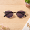 Round (Gunmetal &amp; Silver Two-Tone Metal, Lavender Lens)