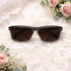 Bold Square (Translucent Smoke Grey, Textured Temple, Brown Gradient Lens)
