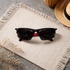 Sport Wrap Sunglasses — Matte Black with Coral Accent Polarized