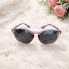 Round Sunglasses — Blush Crystal with Lavender Temple Detail Polarized