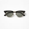 Round Browline Sunglasses — Black with Mirrored Silver Lens