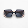 Geometric Hexagon Sunglasses — Black and Blush Two-Tone