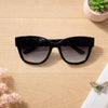 Oversized Square Sunglasses — Glossy Black Classic