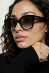 Oversized Square Sunglasses — Glossy Black Classic