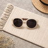 Round Sunglasses — Ivory with Camo Temple Detail