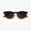 Round Sunglasses — Black with Neon Yellow Edge Detail