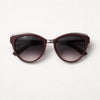 Cat-Eye Sunglasses — Burgundy with Gold Brow Bar Detail