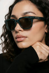 Square Sunglasses — Teal Marbled Statement Frame