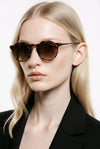 Round Sunglasses — Classic Tortoise with Slim Metal Temples