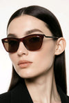 Square Sunglasses — Deep Burgundy with Slim Metal Temples