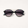 Round Aviator Sunglasses — Teal Tortoise with Brow Bar Detail