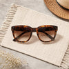 Square Sunglasses — Classic Tortoise with Gold Emblem Detail