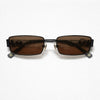 Rectangular Metal Sunglasses — Y2K Wing Temple Detail (Silver, Navy &amp; Black)