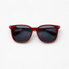 Classic Square Sunglasses — Burgundy with Gold Hinge Detail