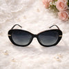 Glamour Butterfly Sunglasses — Black with Glitter-Textured Corners