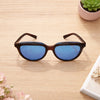 Cat-Eye Sunglasses — Tortoiseshell with Blue Mirrored Lenses