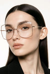 Oversized Square Optical Frames — Rose Gold Metal